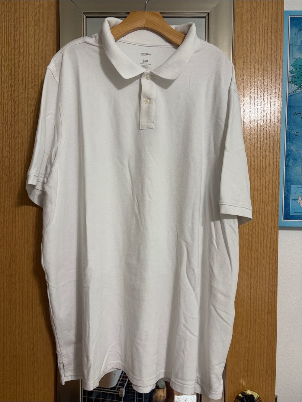 Sonoma Men's Crisp White Polo Shirt size 3XB